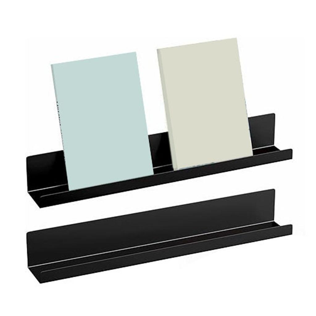 Magnetic Shelf 43cm Floating Holder for Book Metal Storage   with Anti Slip Raised Lip for Classroom Whiteboard   Refrigerator Side Washe