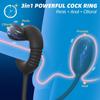 2-in-1 Vibrations-Penisring Analvibrator, Dual-Motoren 10 Vibrationen Fernbedienung Anal-Buttplug für Männer Paare Erwachsenen Sexspielzeug
