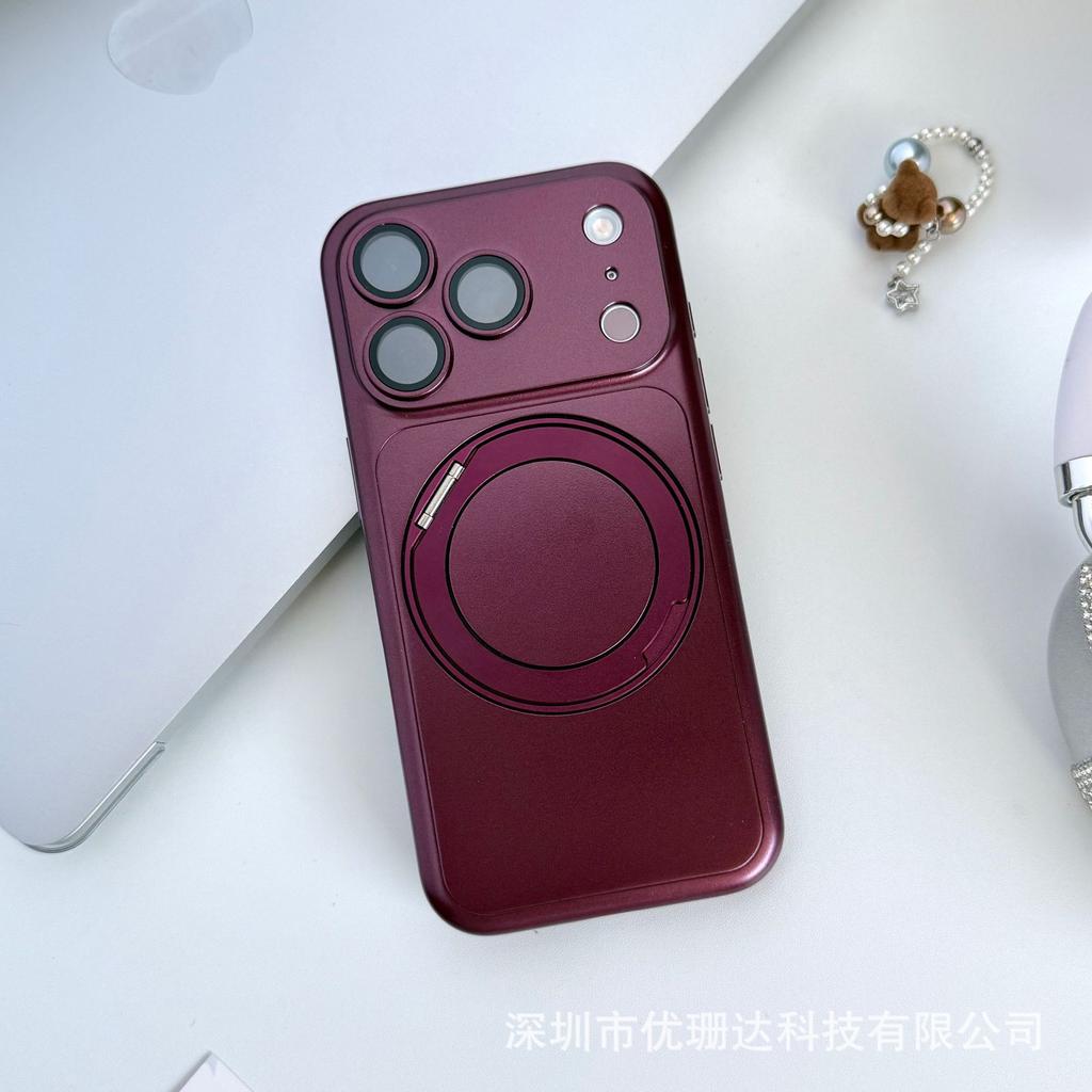 Applicable to iPhone11Promax matte metallic paint mobile phone case Apple 11 rotating magnetic bracket all-inclusive sheath