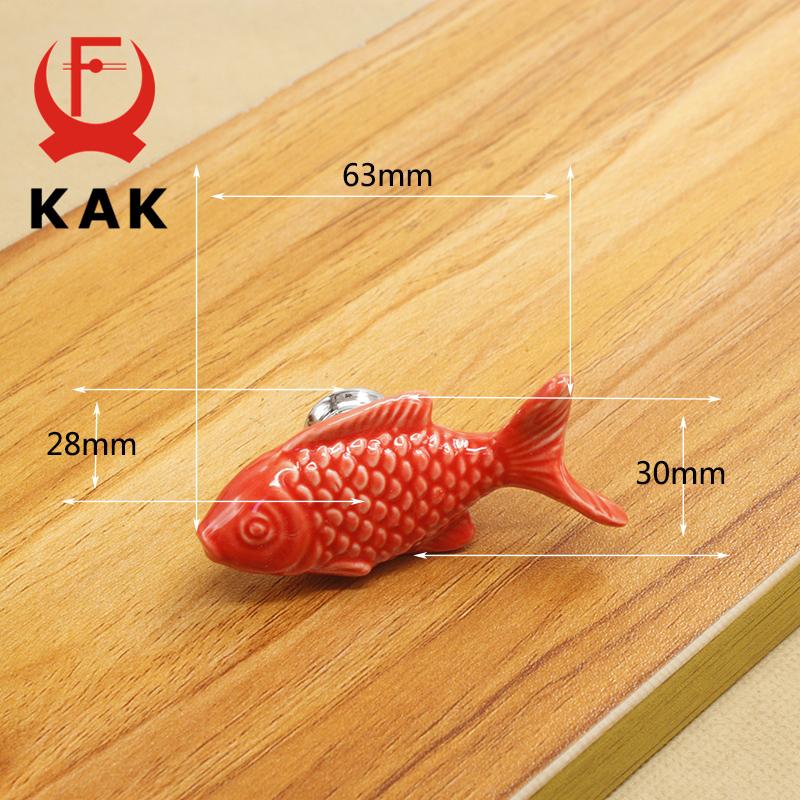 KAK Kinder Schubladengriffe Fischform Keramikgriffe für Kinderzimmer Küchenschrankgriffe Schrankknöpfe Möbelbeschläge