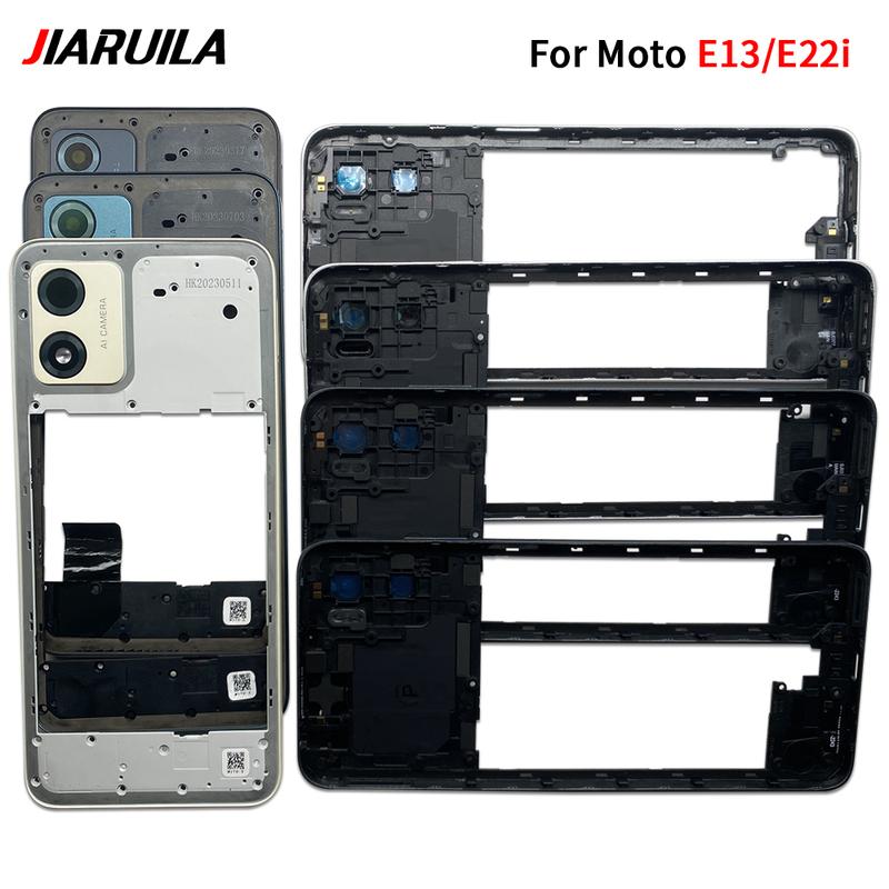 Middle Frame For Moto E13 E22i Middle Housing Cover with Side Buttons Lens Frame Replacement Parts