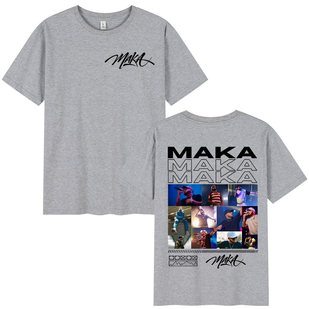 Rapper Maka 2025 Tour Graphic T Shirts Men Fashion Vintage T-shirt Casual Cotton Short Sleeve T Shirt Short Sleeve Streetwear
