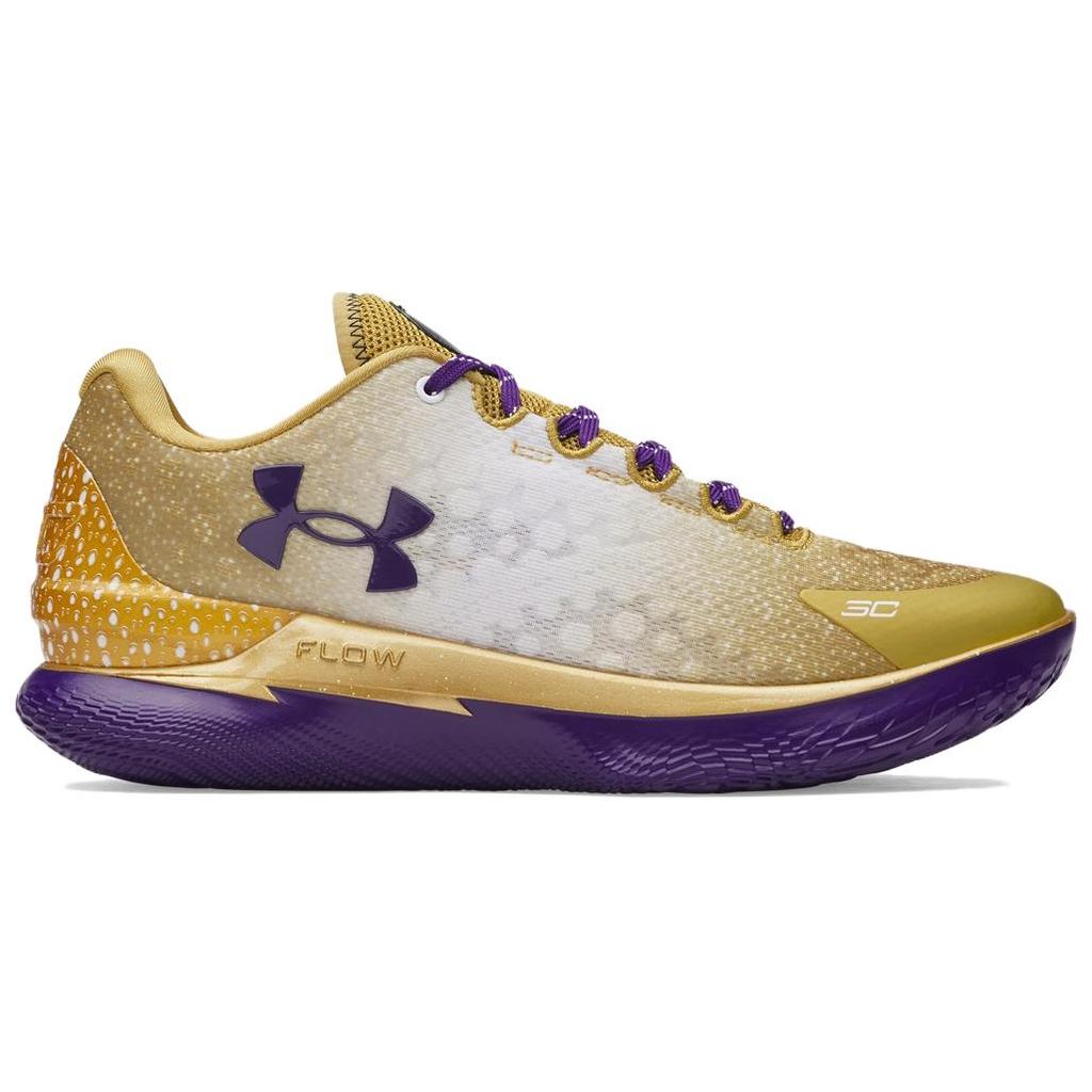 Under Armour Curry 1 Low Flotro Reign Rose PE Basketball Shoes Men sneaker Gold Purple 3028862-700-1