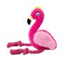 Plush Flamingo Coltton Rope Teething Toy for Dog Pulling Squeaky Tear Resistant Fetching Game for Pet Outdoor Engagement