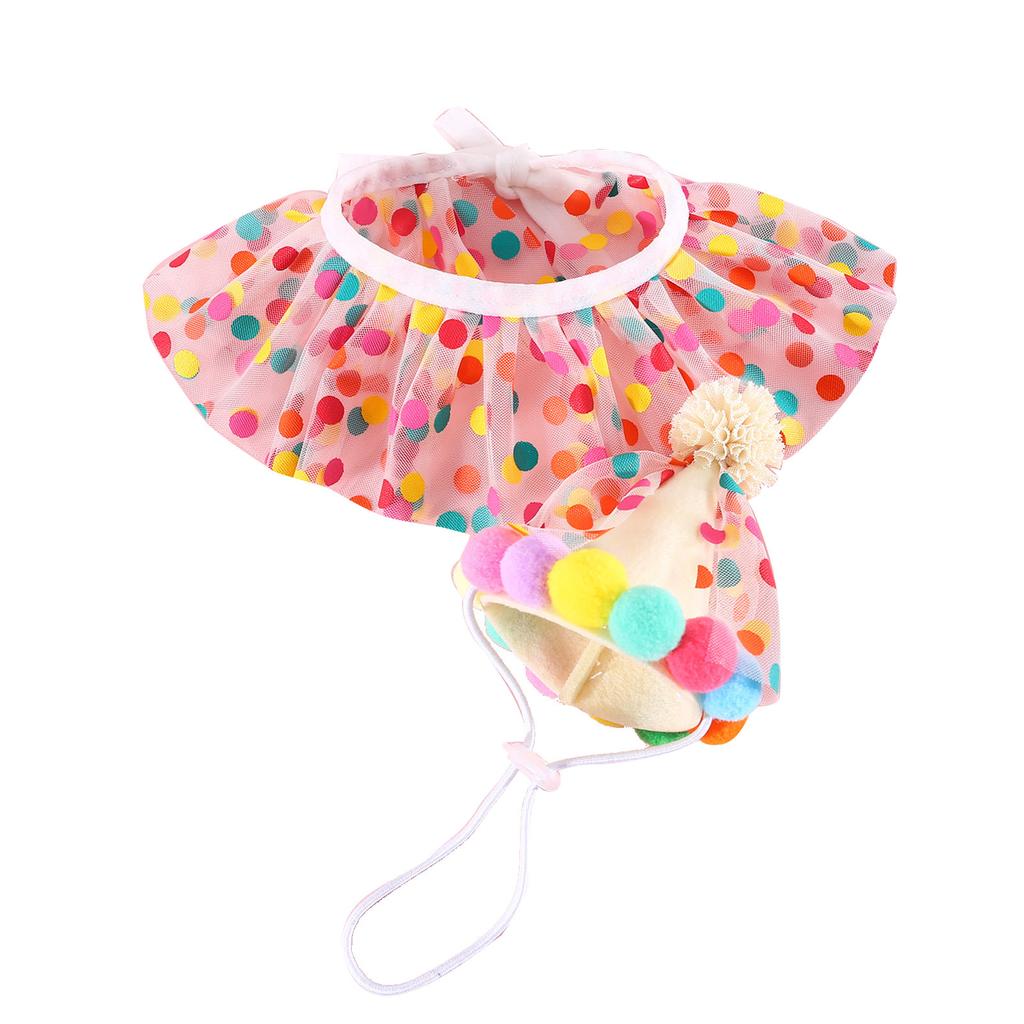 Pet Birthday Hat Bid Set Lovely Soft Pet Birthday Party Decorations Pet Colorful Hat Scarf for Dogs