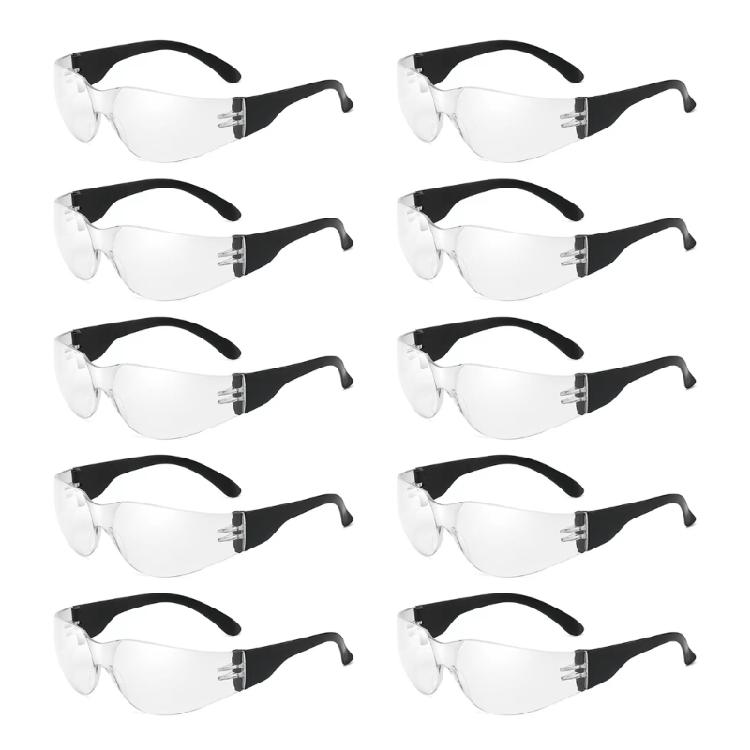 10Pcs Kids Safety Glasses Impact Resistant Protective Goggles Clear Lens Eyewear for Science/School/Landscaping