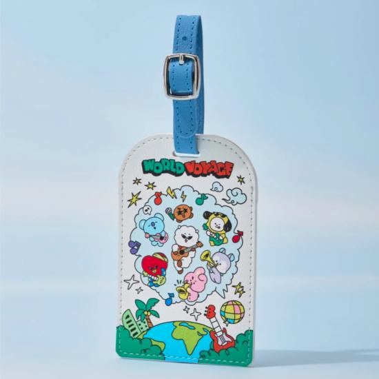 BT21 TRAVESÍA MUNDIAL Accesorios de Viaje Estuche para Pasaporte / Etiqueta para Equipaje / cinturón de transporte Productos Oficiales BT21