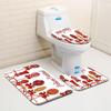 Christmas Bathroom Floor Mat Toilet Three-Piece Set