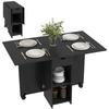 Folding Dining Table, Extendable Kitchen Table for 2 to 4 People, 2 Drop Leaf, 120 x 72 x 75 cm, Black