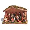 Nativity Sculptures Religious Holy Family Figurines Centerpiece Nativity Set Wooden Home Decor For Kitchen Table Indoor Home