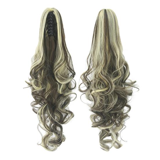 

Длинные вьющиеся хвостики, синтетические натуральные накладные заколки для волос для наращивания волос для женщин, термостойкие шиньоны 6KH613