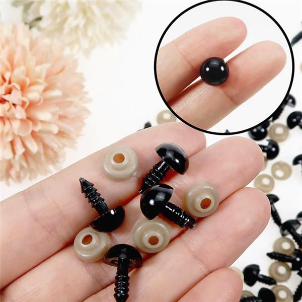 100Pcs 6-12mm Plastic Safety Toy Eyes For Bear Doll Animal Puppets Crafts