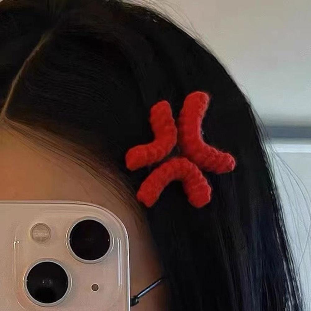 2er-Pack Plüsch Wütende Ente Haarspange Wassertropfen Häkeln Wollmütze Personalisierter Stil Kreative Haarspangen