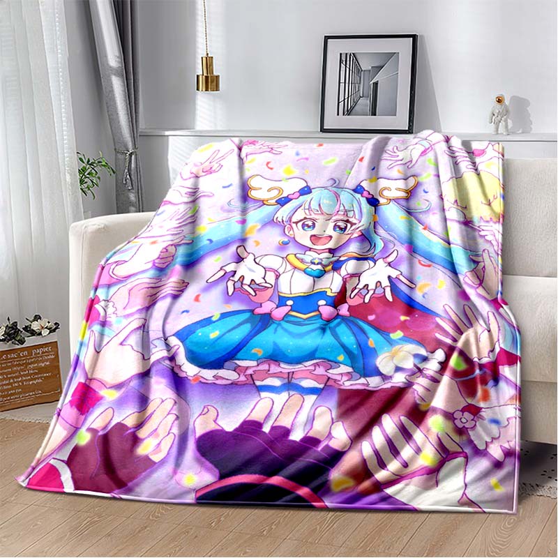This 3D printed Pretty Cure soft plush blanket is made of flannel and is suitable for use in living rooms, bedrooms, beds, sofas