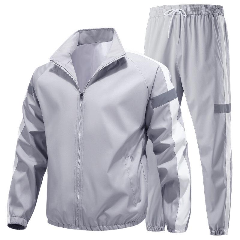 Men's Reflective Logo Two-Piece Casual Running Sportswear - Customizable for Couples