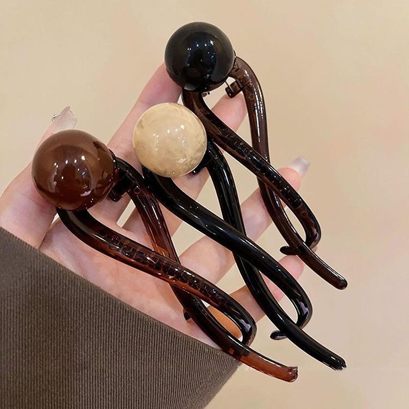 Retro Ponytail Twist Hair Clips  Pearl Shark Clip Hairpins Barrettes Hairgrip Hair Accessories For Women