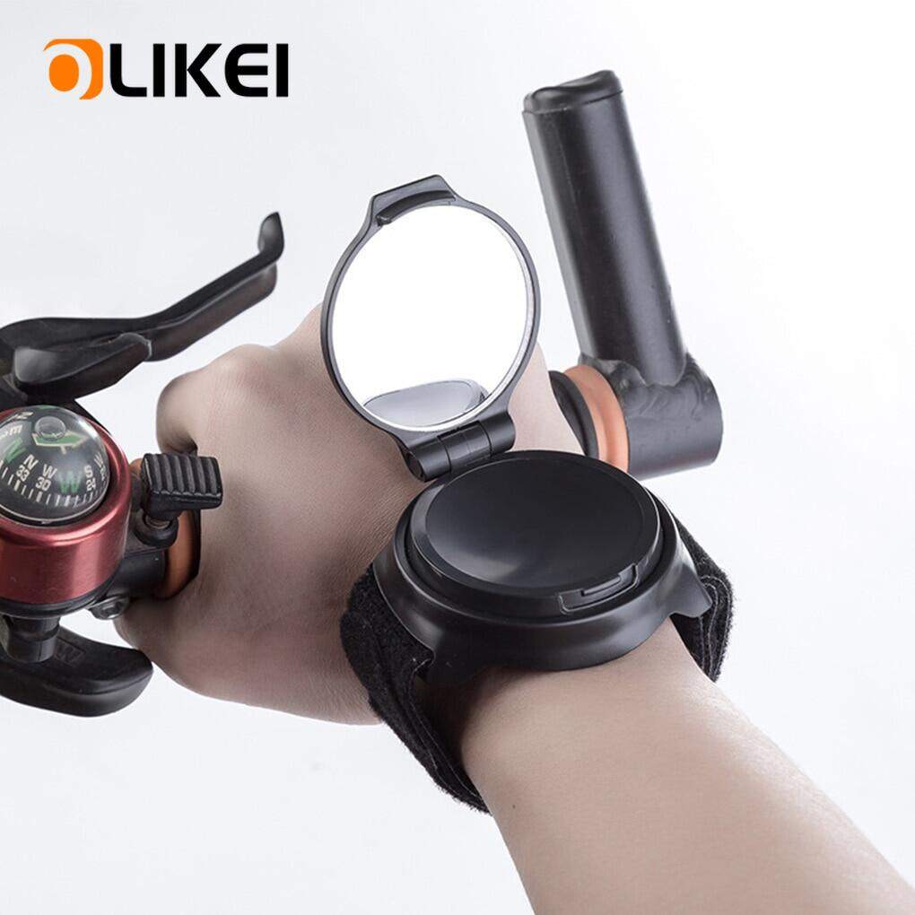 OLIKEI Tragbarer Fahrradreflektor, Fahrradrückspiegel mit Handschlaufe, drehbarer Fahrradrückspiegel, MTB-/Rennradzubehör