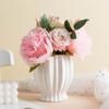 Artistic Vase Ceramic White Stripe Living Room Flower Arrangement Advanced Feeling Small Dried Flowers Home Decoration