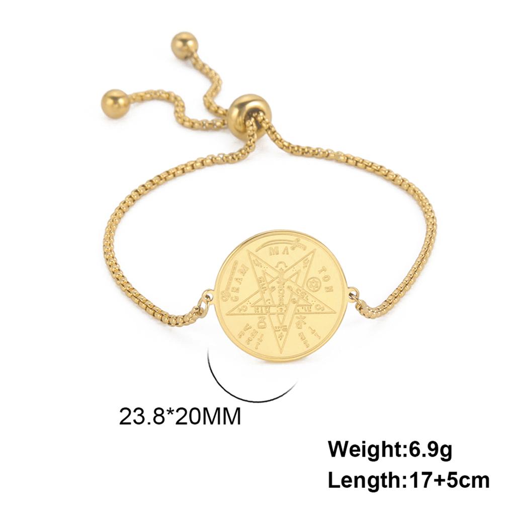 Wicca Tetragrammaton Pentacle Bracelet Stainless Steel Magical Solomon Seal Pentagram Protection Sacred Amulet Jewelry