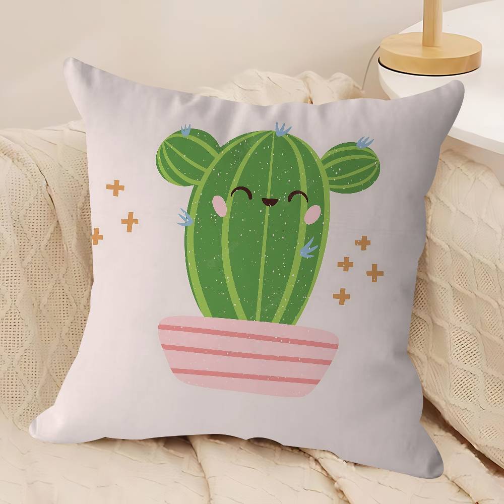 Niedlicher Cartoon Sukkulenten Kissenbezug Kissenbezug Deko Kissenbezug Bedruckter Kissenbezug für Couch