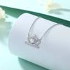925 Sterling Silver Crown Necklace Female European and American Fashion Princess Heart-shaped Zircon Pendant Love Collarbone Chain