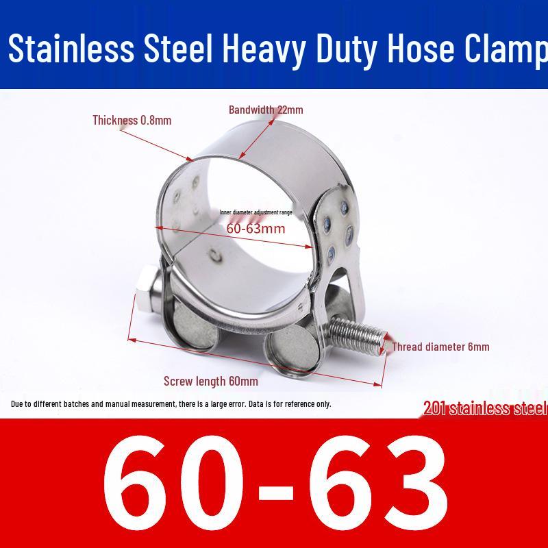 304 Stainless Steel European-Style Heavy-Duty Worm Drive Hose Clamp