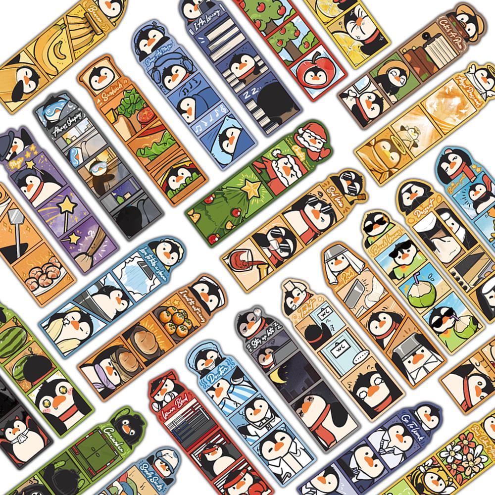 

30 шт. Мультяшные Смешные Чудаковатые Закладки с Пингвинами Домашняя Эстетика Сделай Сам Любителям Чтения Водонепроницаемые Школьные Канцелярские Принадлежности Закладки