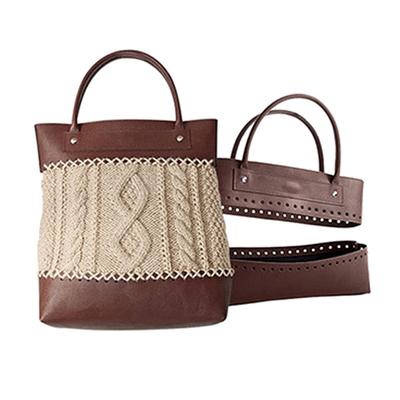 2Pcs/Set Leather Bag Bottom Crochet Handbag Diy Handmade Tote Handles Sewing Supplies Weaving Bags Accessories
