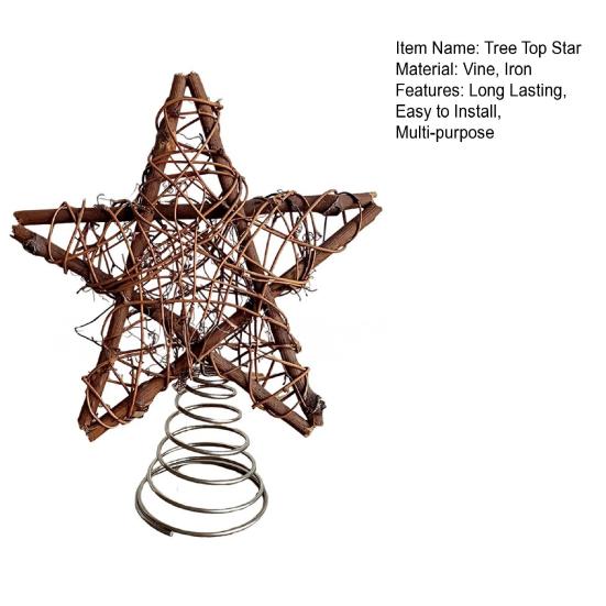 Christmas Tree Topper Star with Light Simple Installation Luminous Hollow Star Tree Topper Christmas Tree Decoration