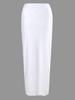Hot Girl Style Bandeau Two Piece Bikini With Long Skirt Three Piece High Cut Swimsuit Elegant For Vacation