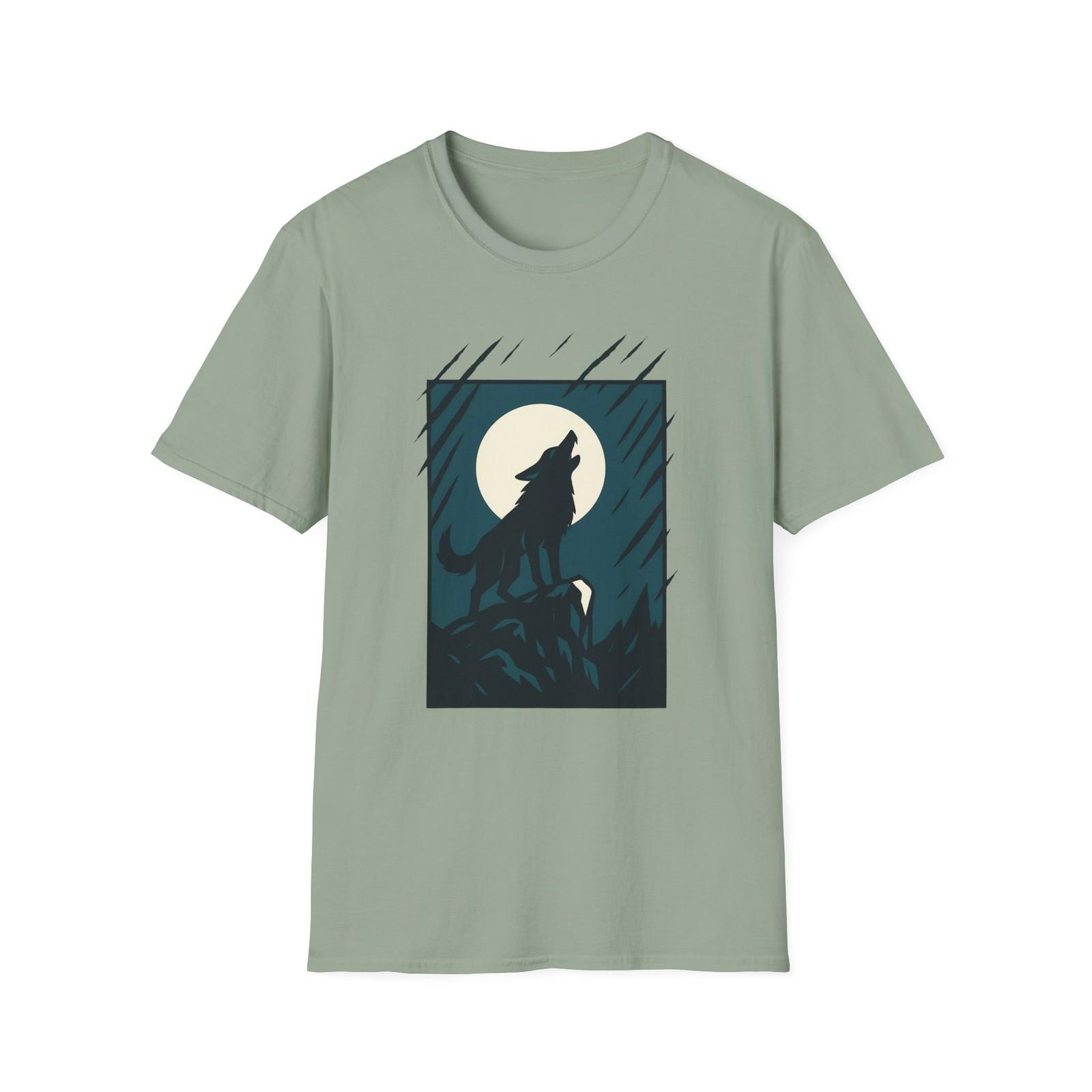 Unisex Softstyle T-Shirt Mens Womens Tees Top Coyote Silhouette Wild Rock Claw Marks Graphic Tee M