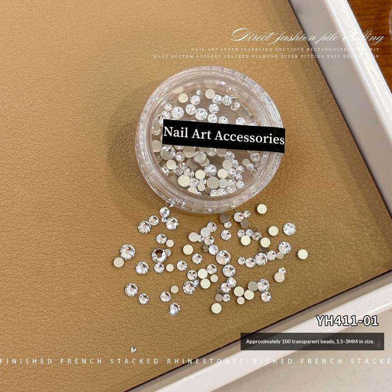 100Pcs 1.5-3Mm Glass Crystal Non Hotfix Rhinestones Craft Supplie Flatback Glitter Stones Nail Art Decorations Diy Accessories