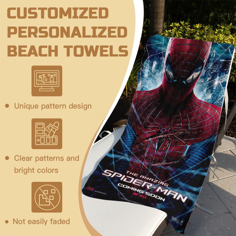 Superhero Spider-Man Beach Towel, For Travel Gym Shower Camping Quick Dry Sports Classic Large Beach Towels,Best Kids Boys Gift