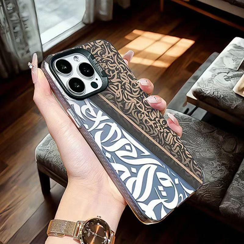 Floral Calligraphy Apple 17Pro Max Phone Case for iPhone16 Pro, Cross-border 14, 15Air