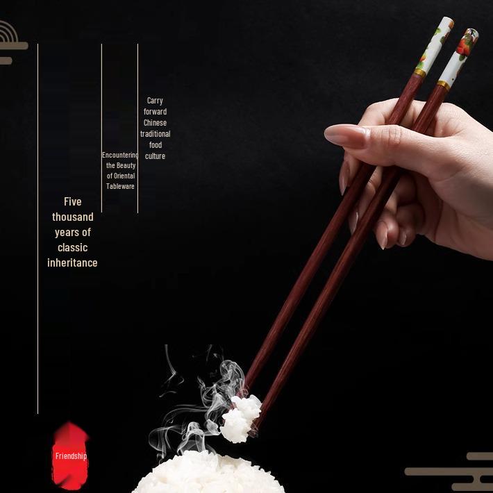 High-End Non-Slip Red Sandalwood Chopsticks - Solid Wood, Anti-Mold, Heat Resistant (2025 Model)