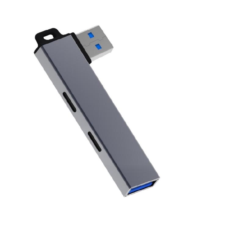 Компактный USB 3.0 хаб для путешествий, USB 3.0 на Type C хаб с портом USB C для расширенных возможностей, алюминиевый корпус, многопортовый адаптер серый