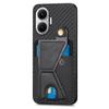 for POCO F7 Case Magnetic Wallet Card Holder Carbon Fiber Cover Texture Case for Xiaomi POCO X7 Pro Redmi Turbo 4Pro Stand Cover