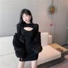 2026 Spring and Autumn Clothing New Pure Desire Sexy Hollow Slim Skinny Hip Wrap Skirt Foreign Style Folded Long Sleeve Bottom Dress