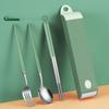 Stainless Steel Tableware Set Spoon Outdoor Chopsticks Three-piece Set Student Portable Tableware Set