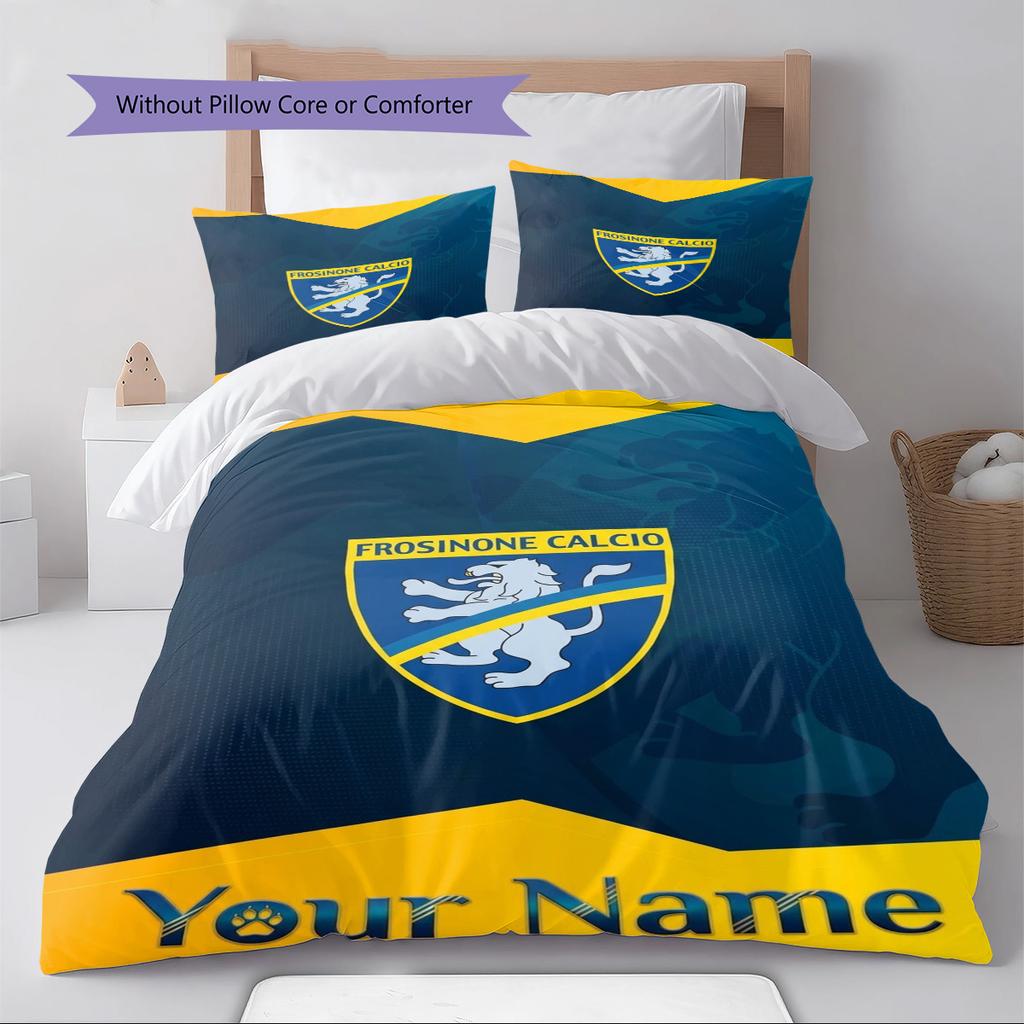 Name Custom Frosinone Calcio Pattern Bedding Set Quilt Cover Pillowcase Home Decor Gift (1 * duvet cover + 2 * pillowcase, without core)