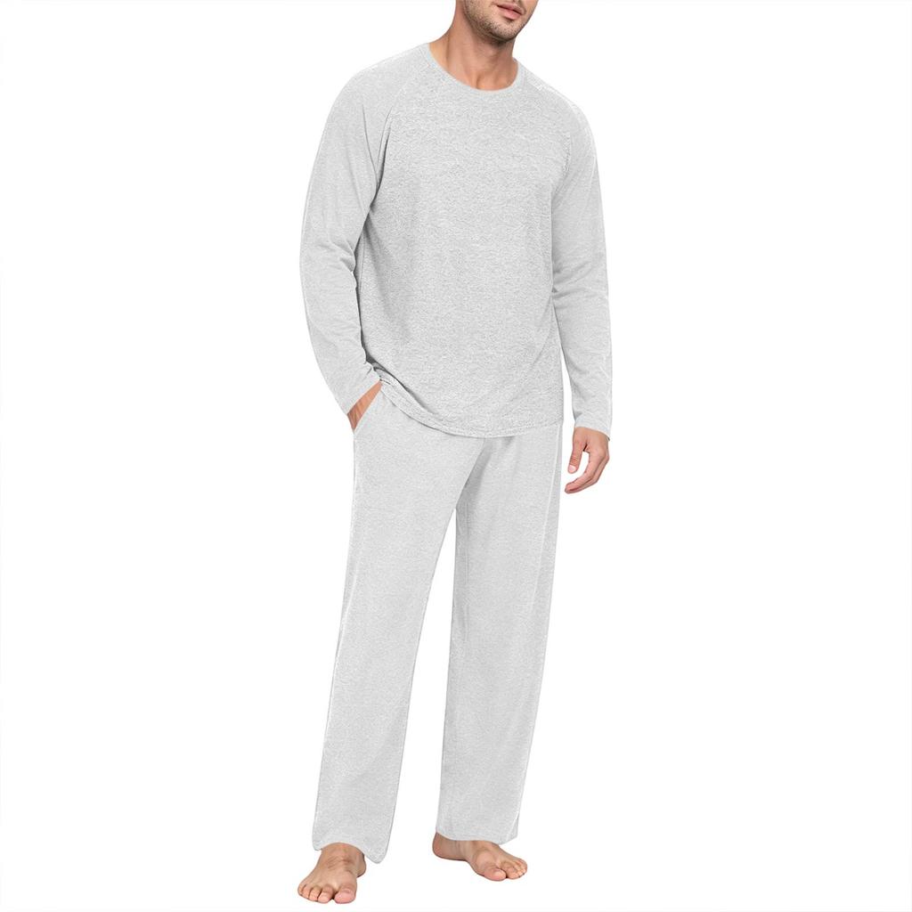 Men's Long Sleeve Pajama Set for Sleep and Loungewear - Soft Comfortable Two-Piece Sleepwear