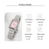 Fashion Light Luxury Women's Quartz Watch Alloy Steel Band Square Dial, Suitable for Women's Daily Wear, Christmas Gift