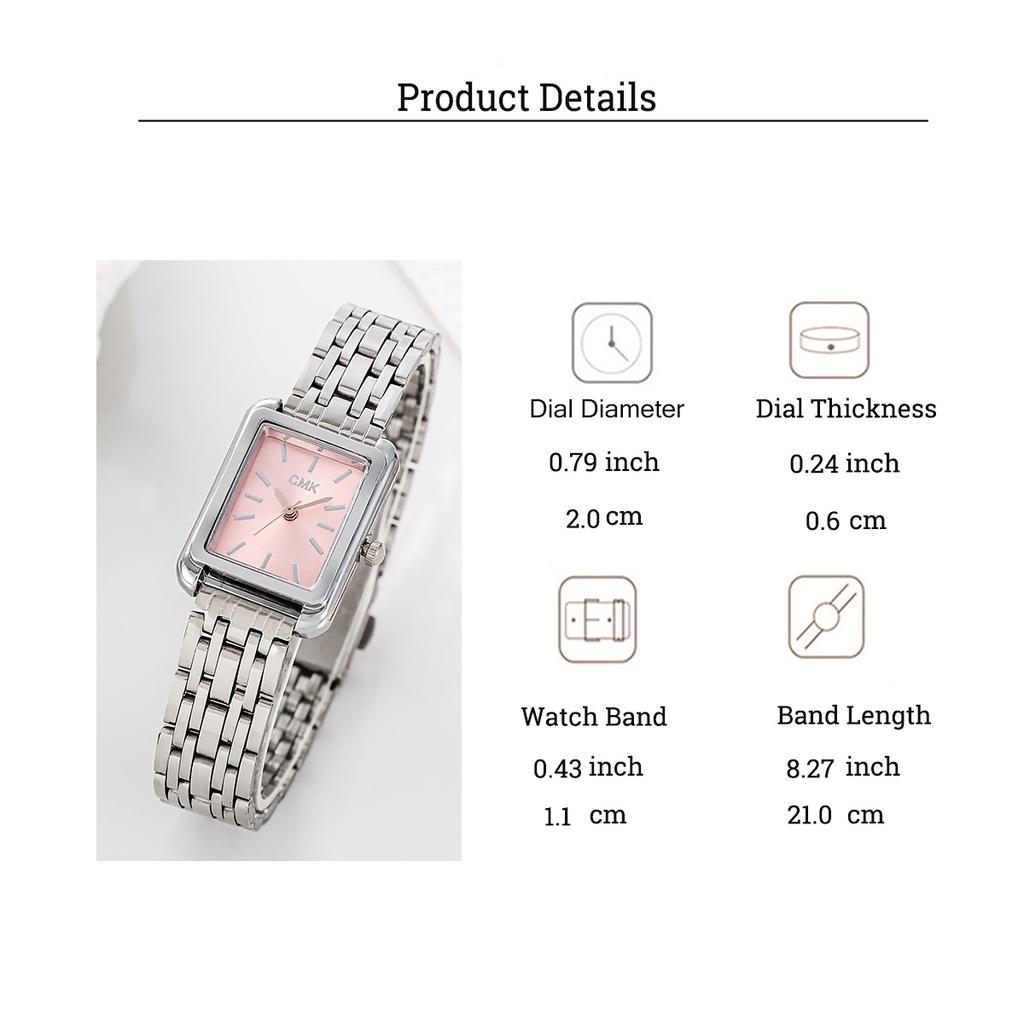 Fashion Light Luxury Women's Quartz Watch Alloy Steel Band Square Dial, Suitable for Women's Daily Wear, Christmas Gift