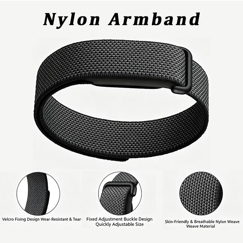 Metal Case+Sports Nylon Strap For Google Fitbit Air Sports Elastic Magnetic Wristband For Google Fitbit Air Comfortable Bracelet