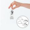 2PCS Silver Coin Keychain Portable Car Key Ring Holders New Key Ring  Handbag Backpack Pendant