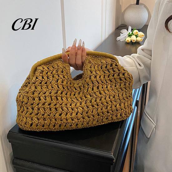 Trendy Straw Handbag Large Clutch Bag, Woven Women Handbag, Compact Everyday Top Handle Satchel Purse for Summer Beach Vacation