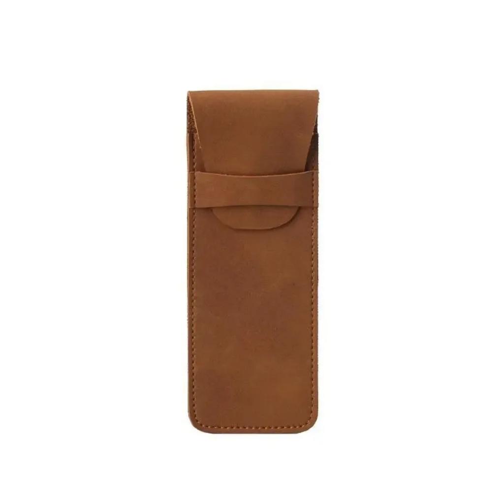Vintage Frosted PU Leather Flap Pen Case High-end Fountain Pen Protective Sleeve Large Capacity Double Set of Pen Case