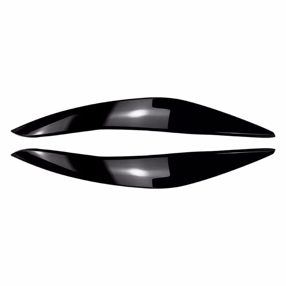 1Pair Car Headlight Eyebrow Eyelid Lamp Trim Cover For BMW 5 Series F10 F11 F18 2011-2014 Glossy Black Evil Style Sticker Glossy Black