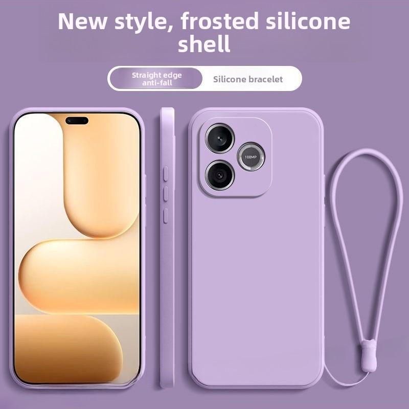 Luxury Liquid Silicone Skin Feel Case For Honor 600 Lite 400 Pro Magic 8 Pro 7 X8D X9 A/B/C/D with Strap Anti-drop Protect Cover