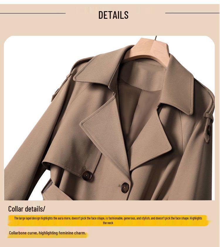Damen Herbst Midilanger Trenchcoat - 2025 Schlankmachende Überknie-Übergröße Jacke